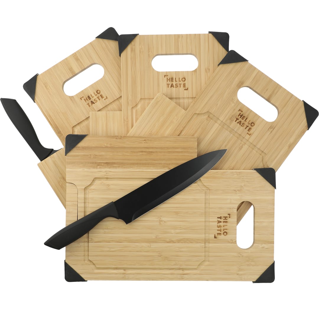 Bamboo Cutting Board with Knife - 1031-49 Natural