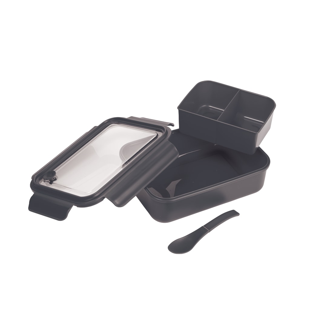 Three Compartment Food Storage Bento Box - 1031-56 Black