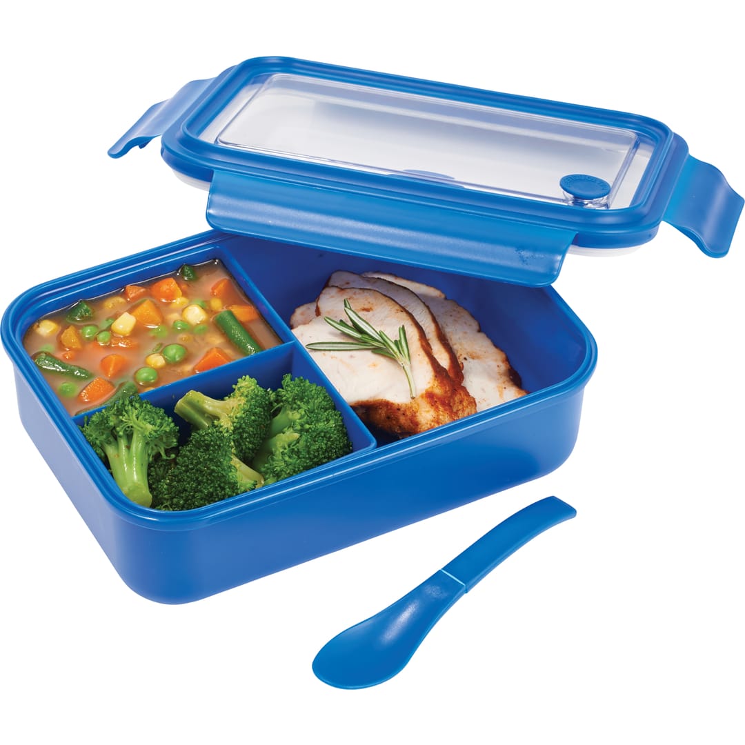 Three Compartment Food Storage Bento Box - 1031-56 Blue