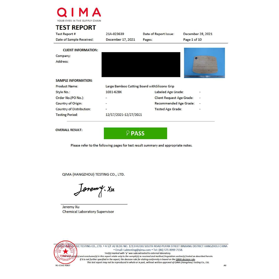 Large Bamboo Cutting Board with Silicone Grip - 1031-62 Black