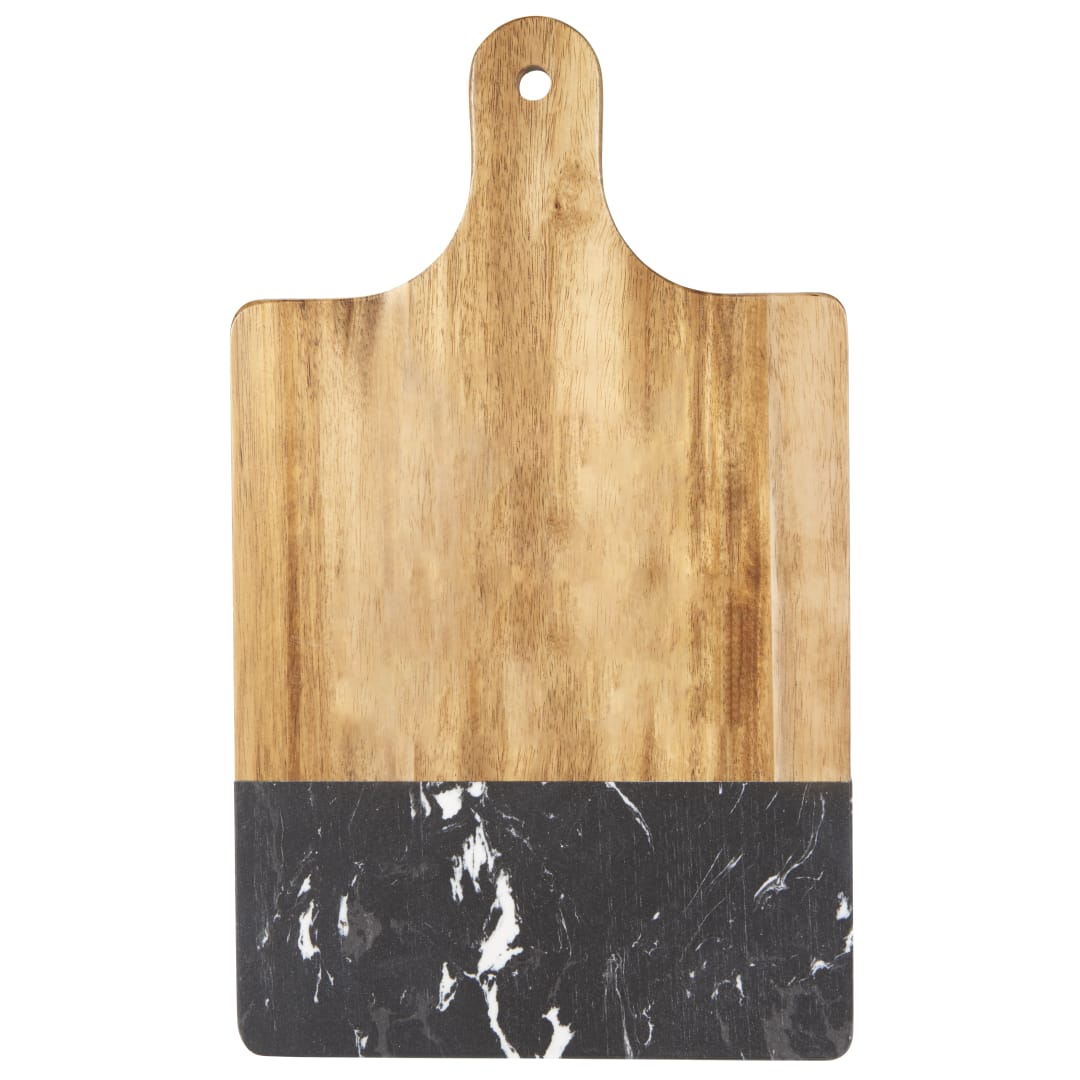 Black Marble and Wood Cutting Board - 1033-64 Black