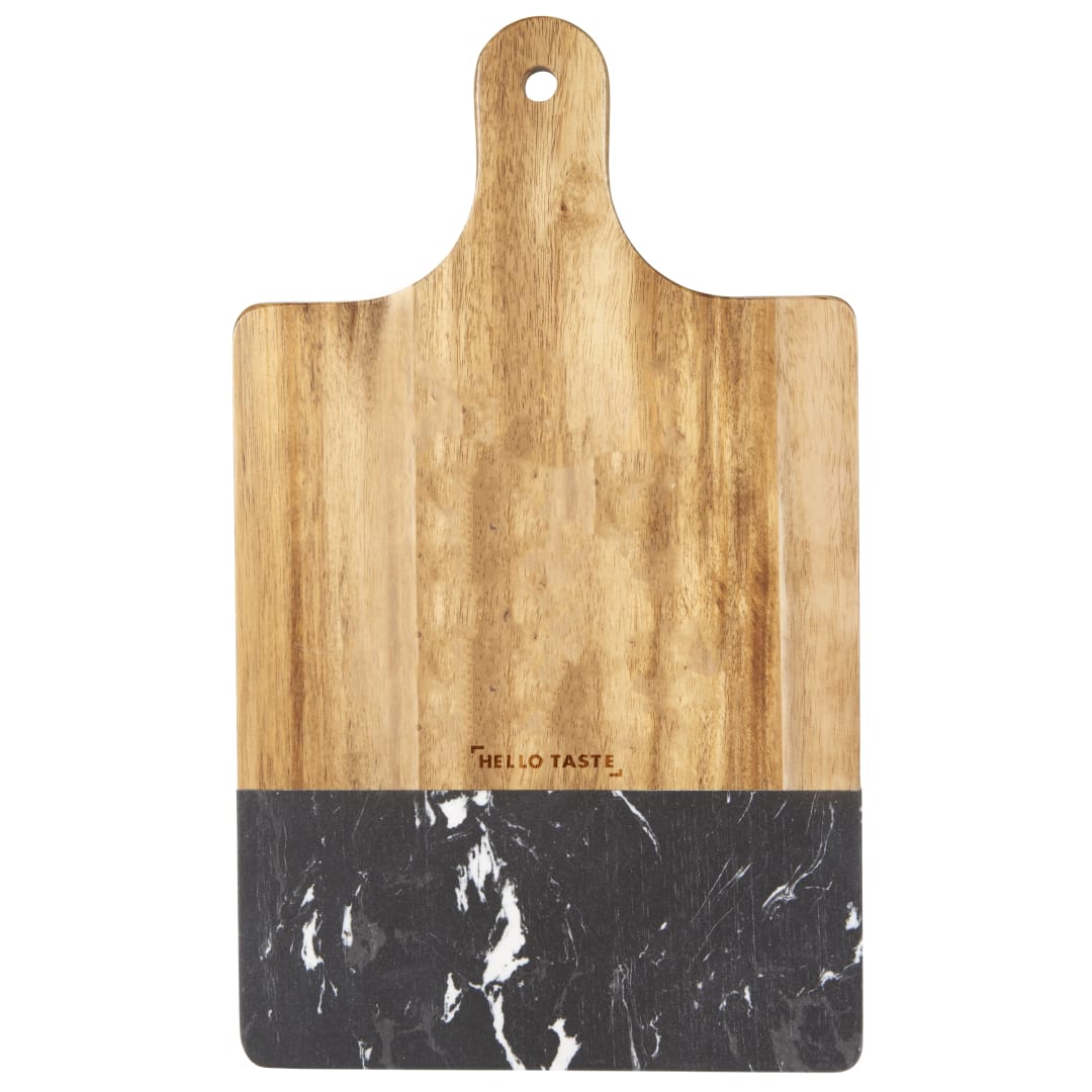 Black Marble and Wood Cutting Board - 1033-64 Black