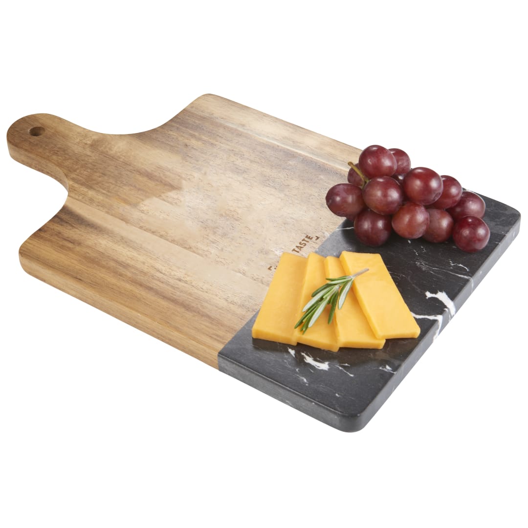 Black Marble and Wood Cutting Board - 1033-64