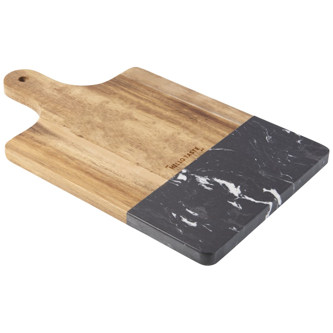Black Marble and Wood Cutting Board - 1033-64 Black
