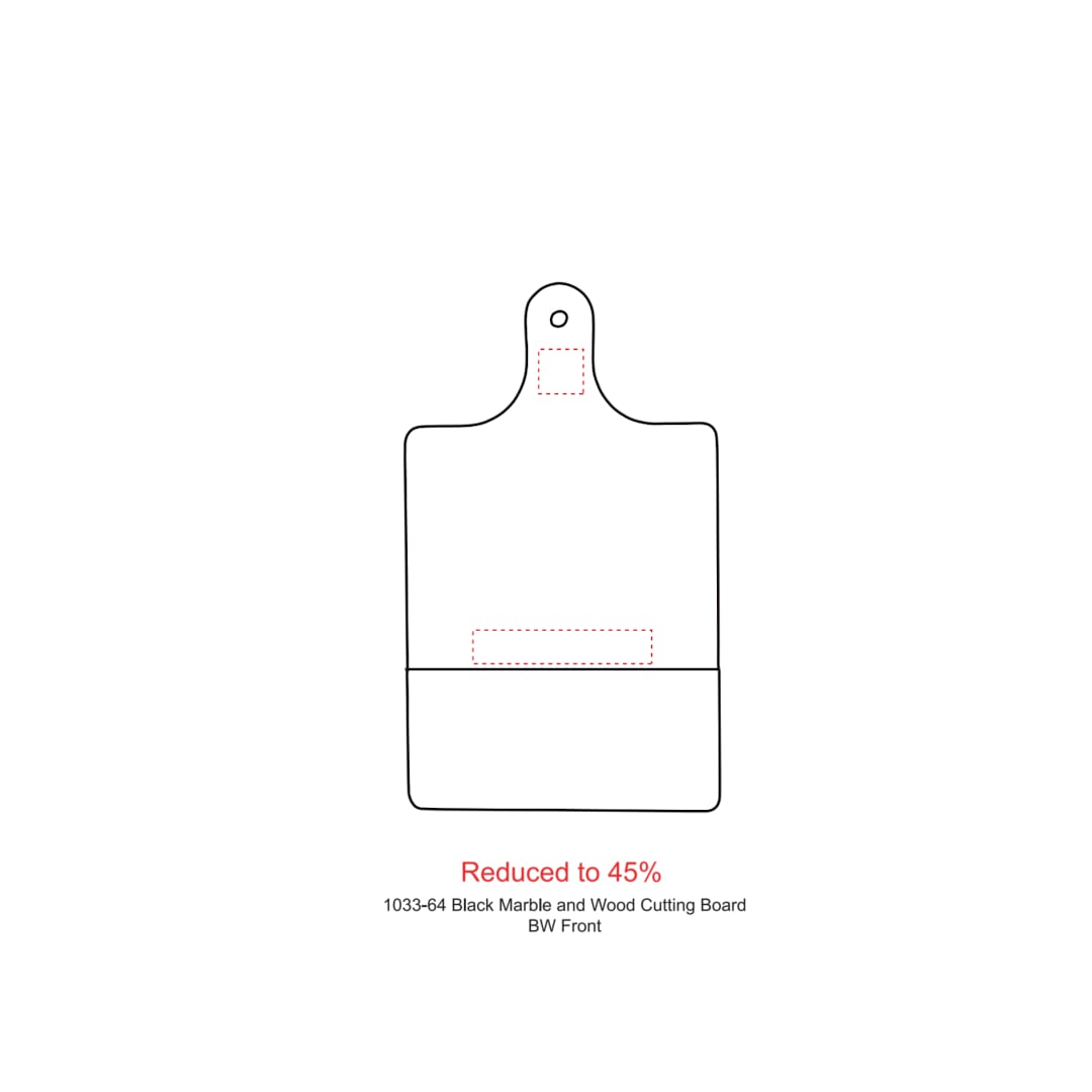 Black Marble and Wood Cutting Board - 1033-64 Black