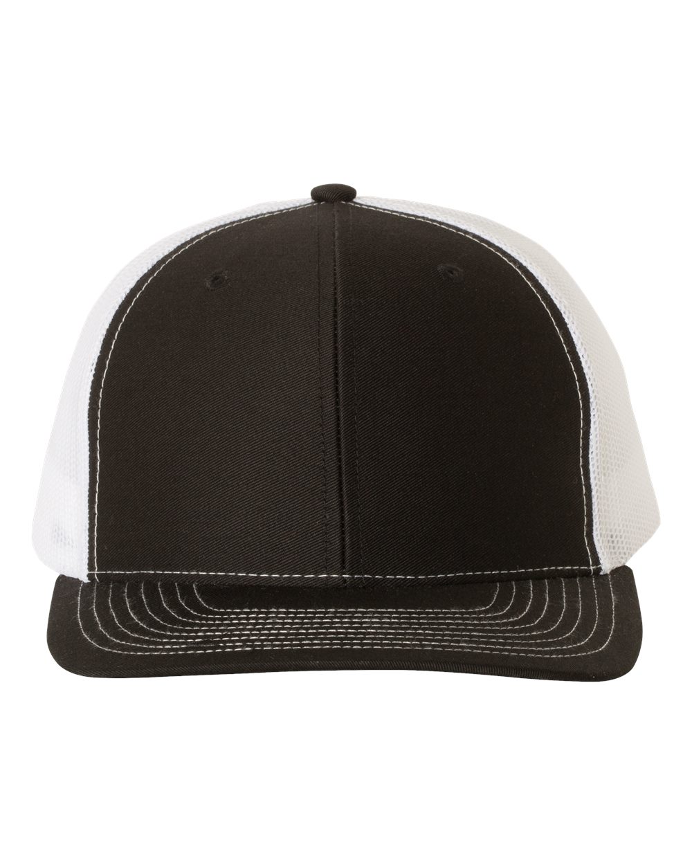 Richardson Snapback Trucker Cap - 112 Black- White