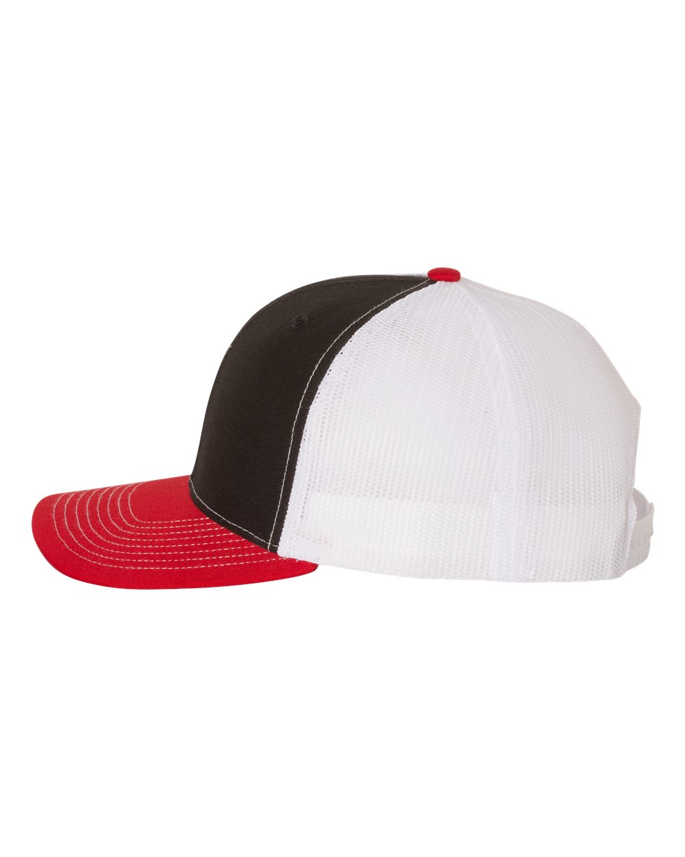 Richardson Snapback Trucker Cap - 112 Black- White- Red