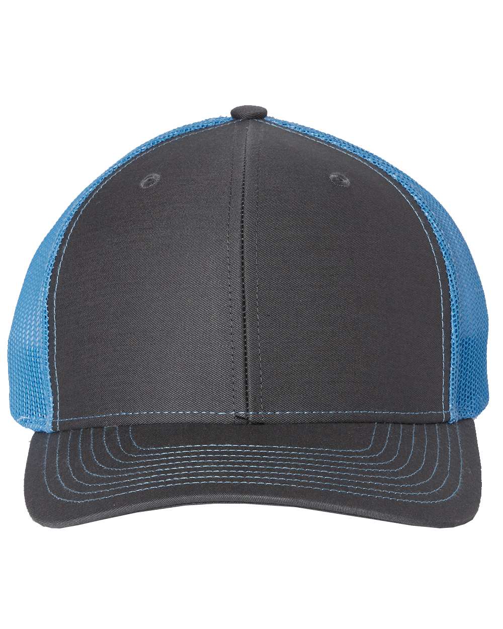 Richardson Snapback Trucker Cap - 112 Charcoal- Columbia Blue