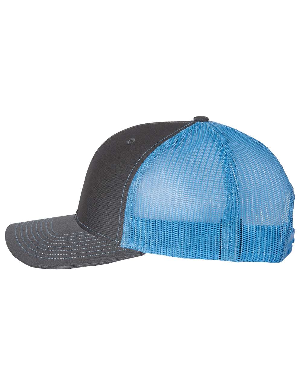 Richardson Snapback Trucker Cap - 112 Charcoal- Columbia Blue