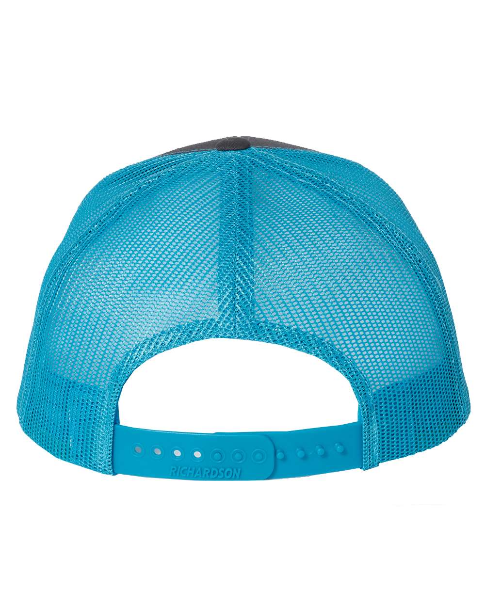 Richardson Snapback Trucker Cap - 112 Charcoal- Neon Blue