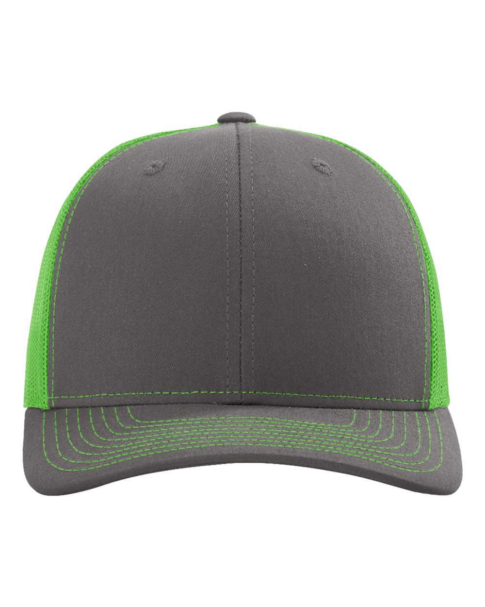 Richardson Snapback Trucker Cap - 112 Charcoal- Neon Green
