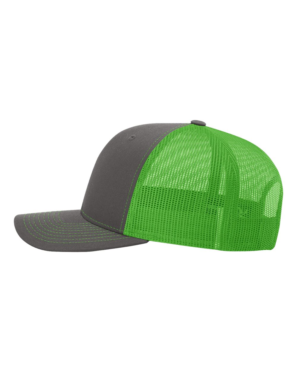 Richardson Snapback Trucker Cap - 112 Charcoal- Neon Green