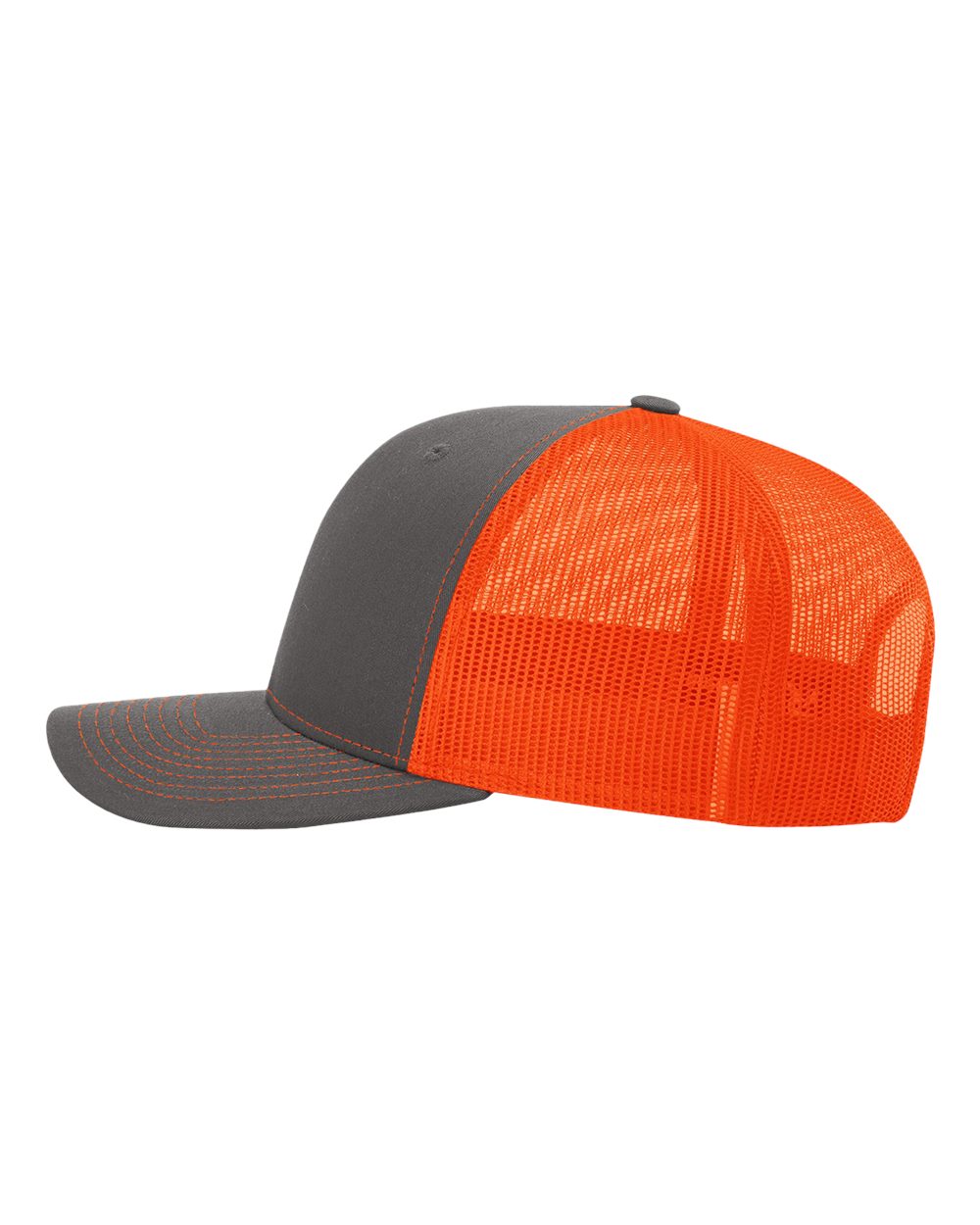 Richardson Snapback Trucker Cap - 112 Charcoal- Neon Orange