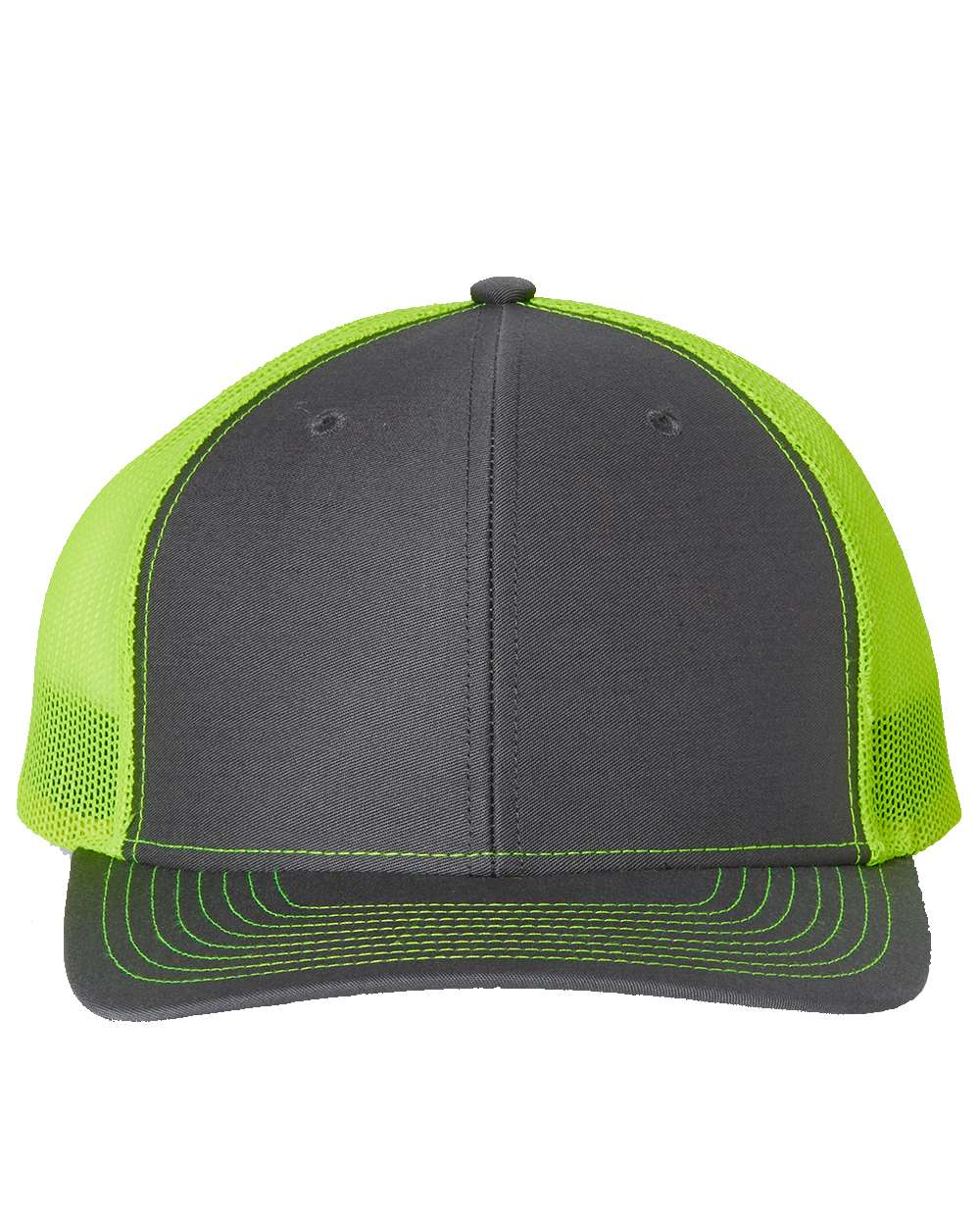 Richardson Snapback Trucker Cap - 112 Charcoal- Neon Yellow