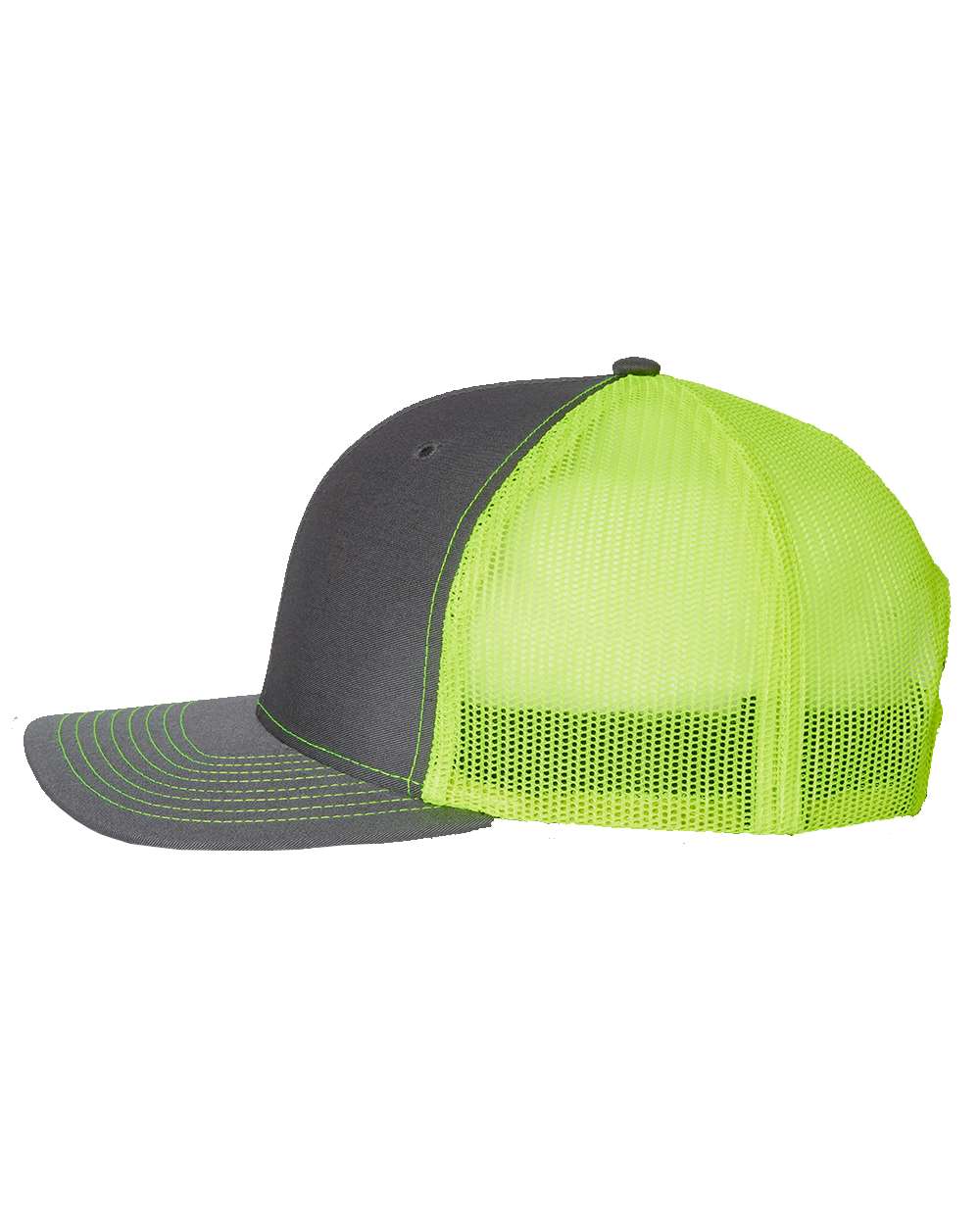 Richardson Snapback Trucker Cap - 112 Charcoal- Neon Yellow