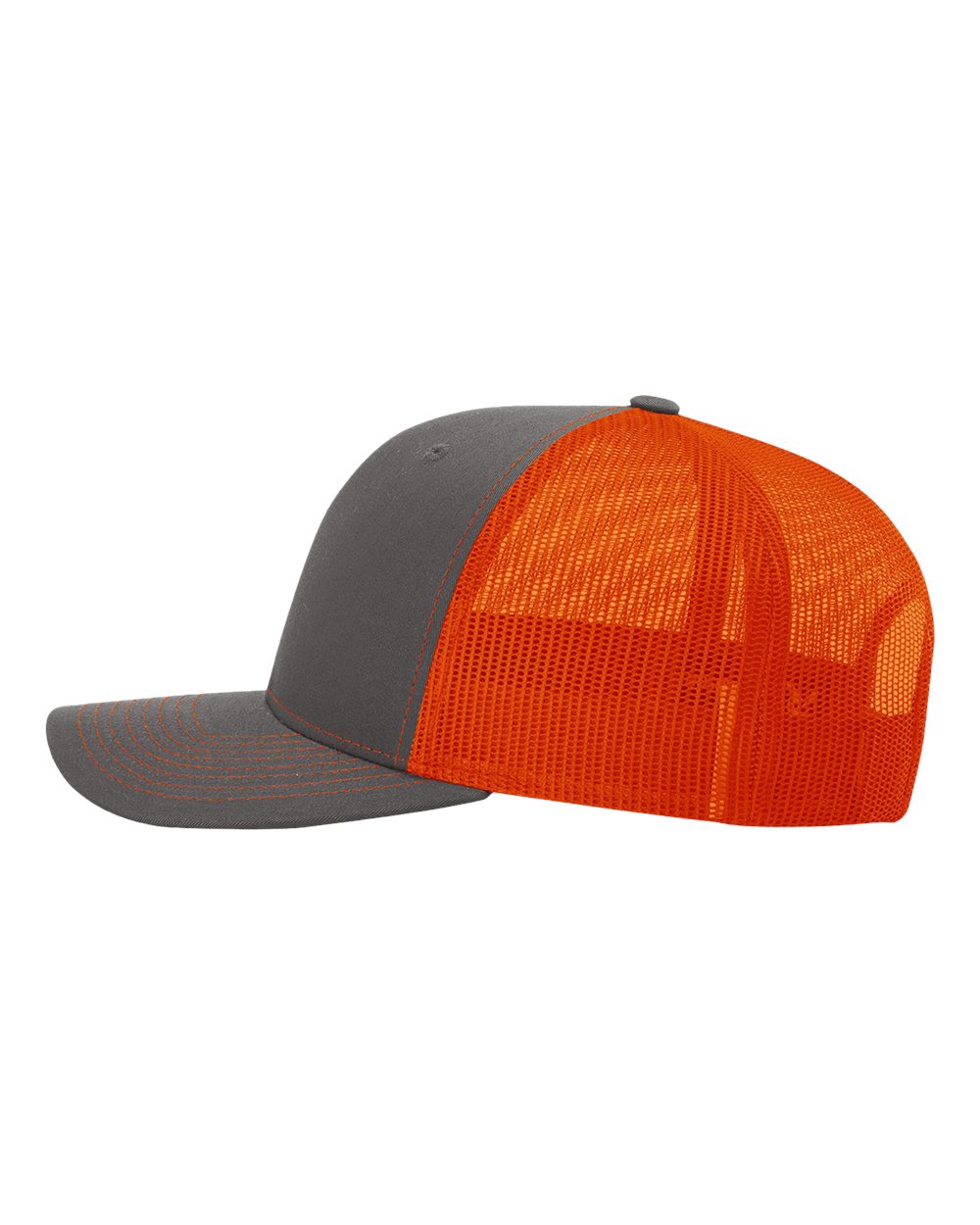Richardson Snapback Trucker Cap - 112 Charcoal- Orange