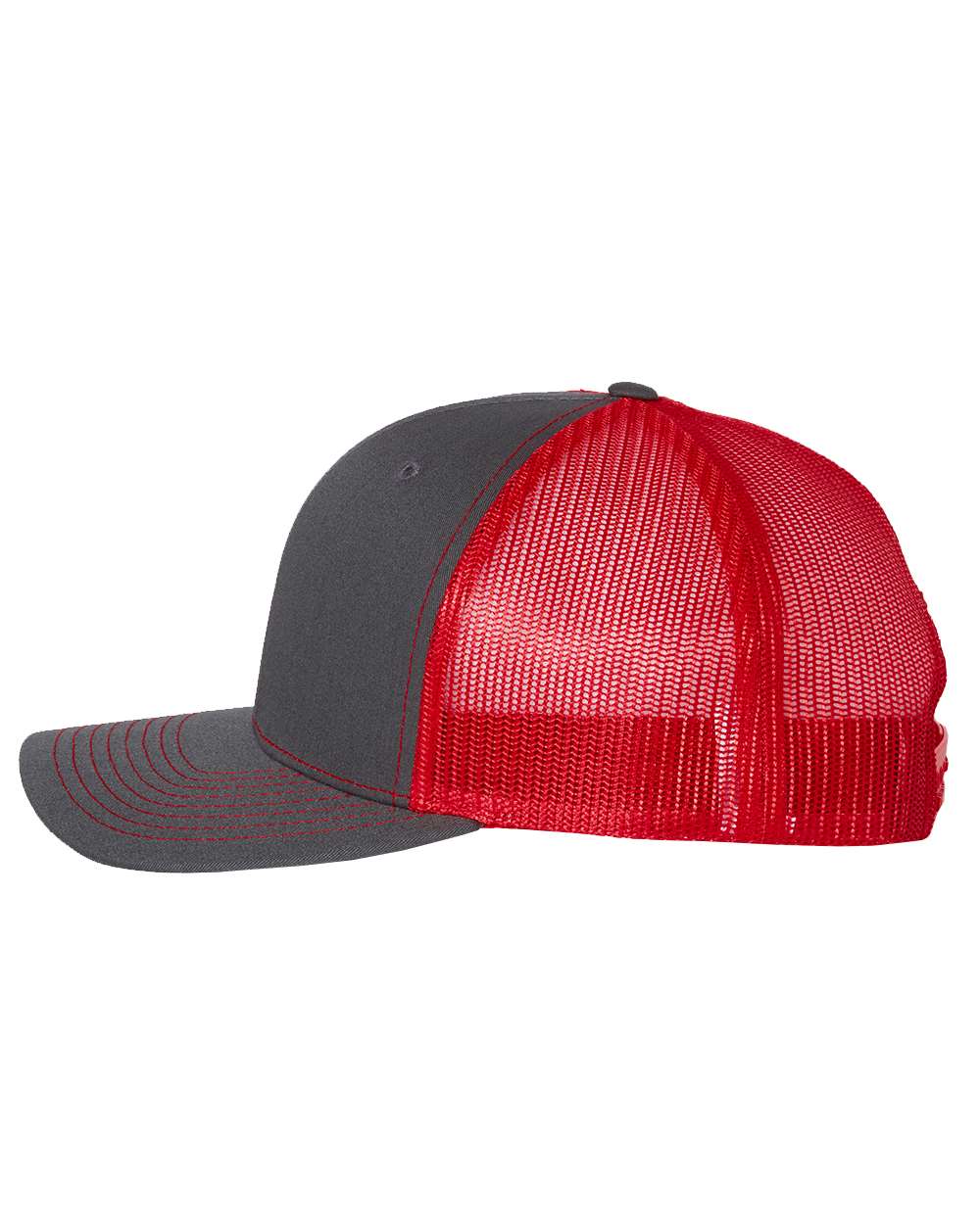 Richardson Snapback Trucker Cap - 112 Charcoal- Red