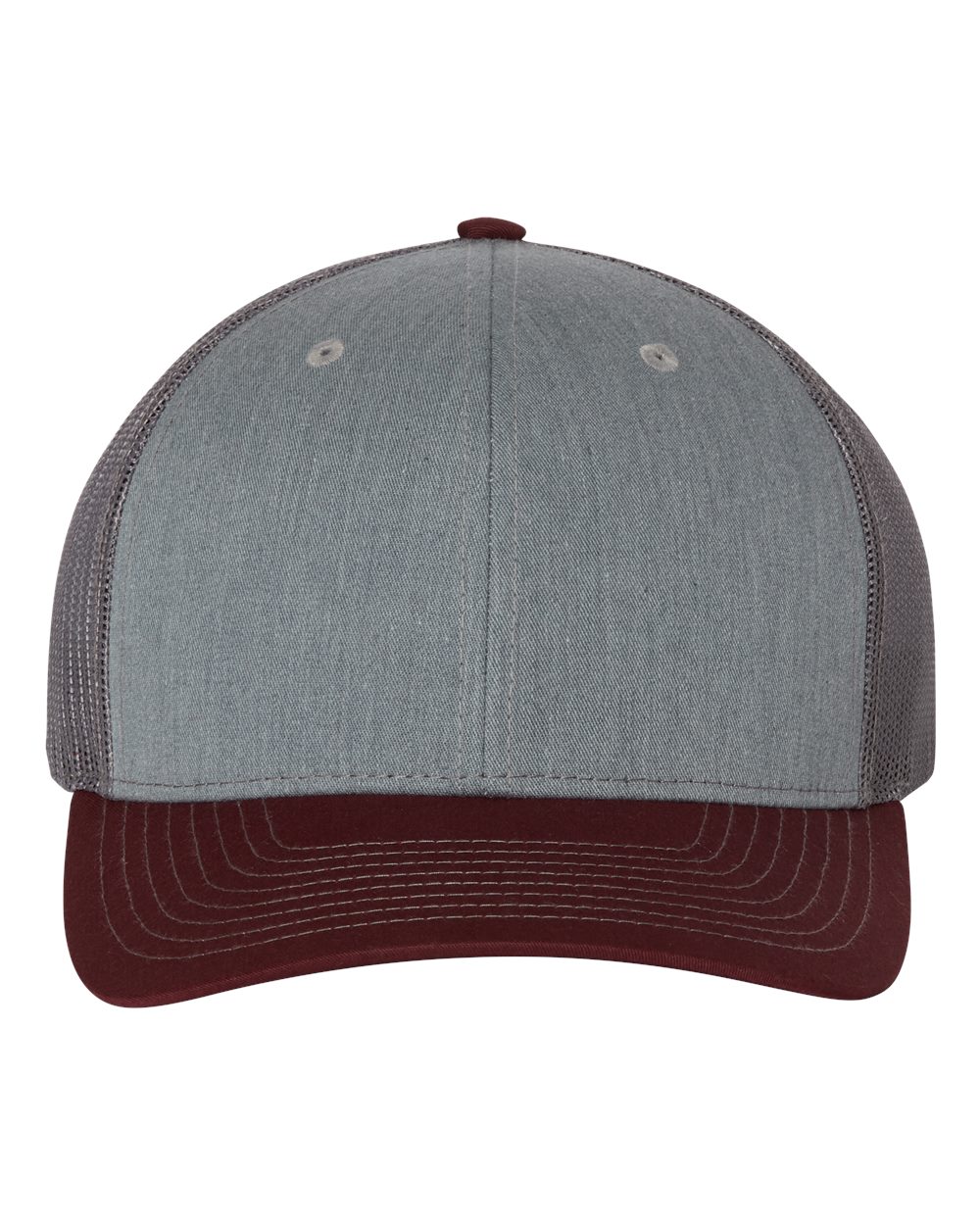 Richardson Snapback Trucker Cap - 112 Heather Grey- Charcoal- Maroon