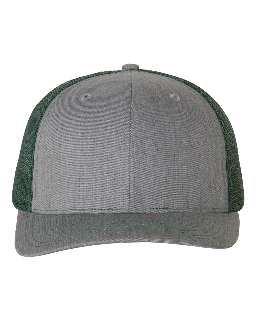 Richardson Snapback Trucker Cap - 112 Heather Grey- Dark Green