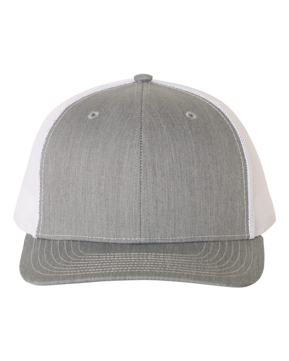 Richardson Snapback Trucker Cap - 112 Heather Grey- White