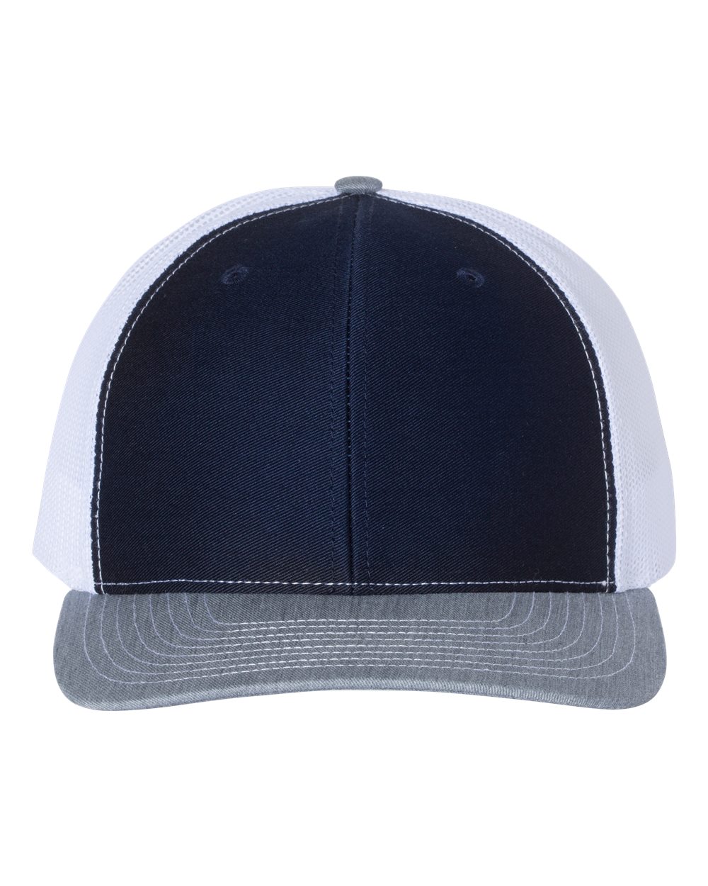 Richardson Snapback Trucker Cap - 112 Navy- White- Heather Grey