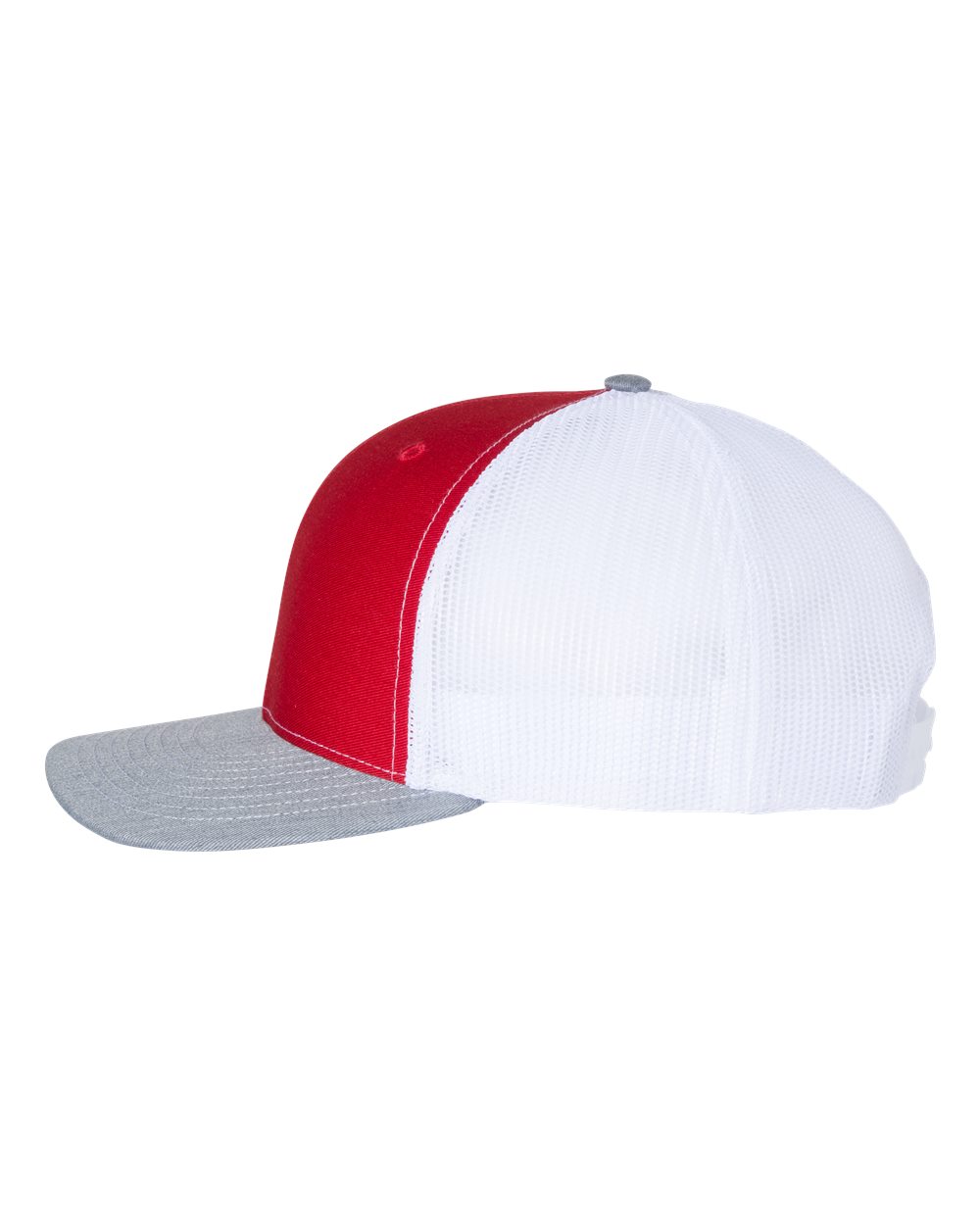 Richardson Snapback Trucker Cap - 112 Red- White- Heather Grey