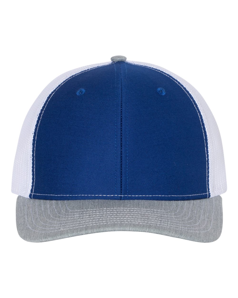 Richardson Snapback Trucker Cap - 112 Royal- White- Heather Grey