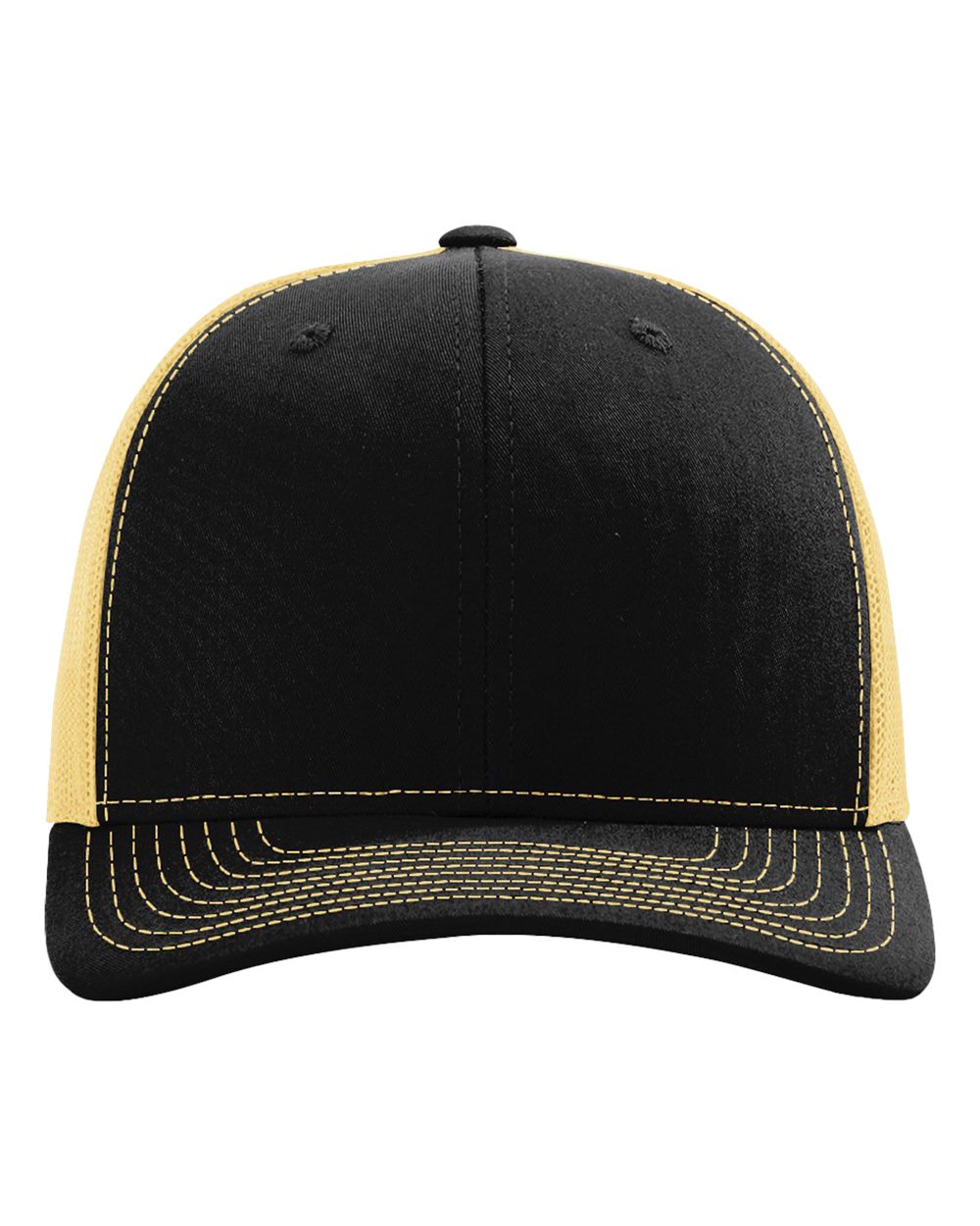Richardson Snapback Trucker Cap - 112 Black- Vegas Gold