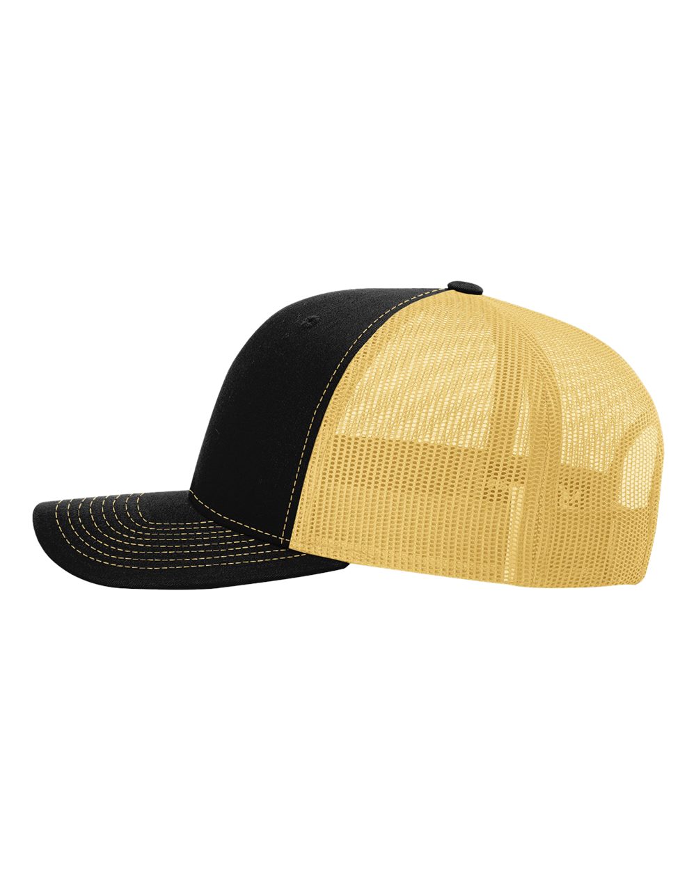 Richardson Snapback Trucker Cap - 112 Black- Vegas Gold