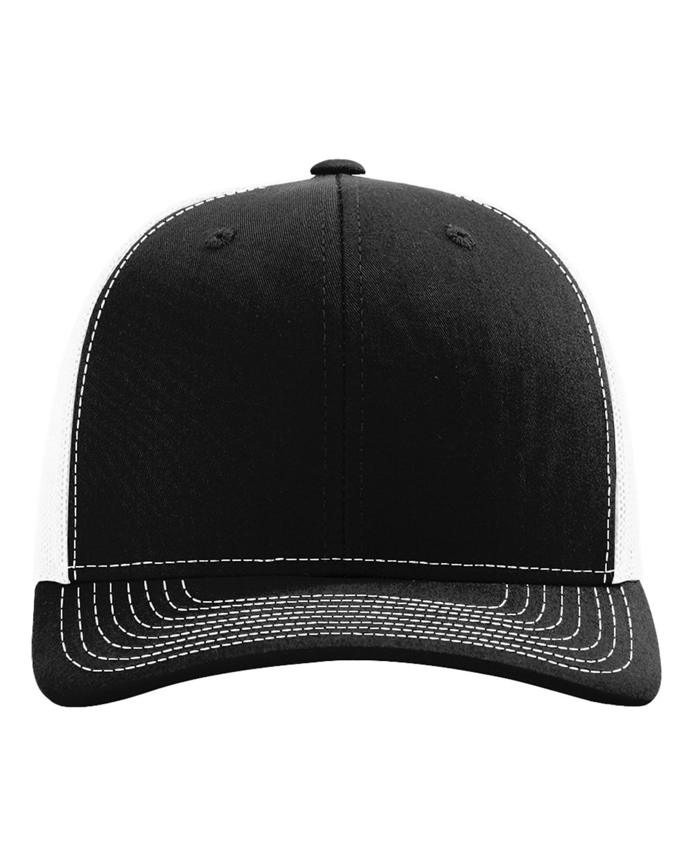 Richardson Snapback Trucker Cap - 112 Black- White