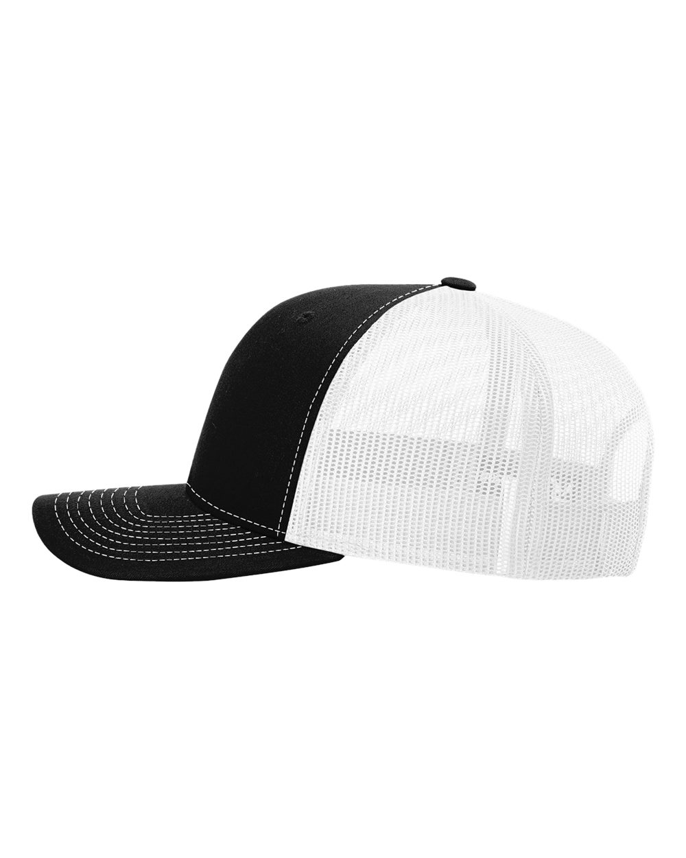 Richardson Snapback Trucker Cap - 112 Black- White