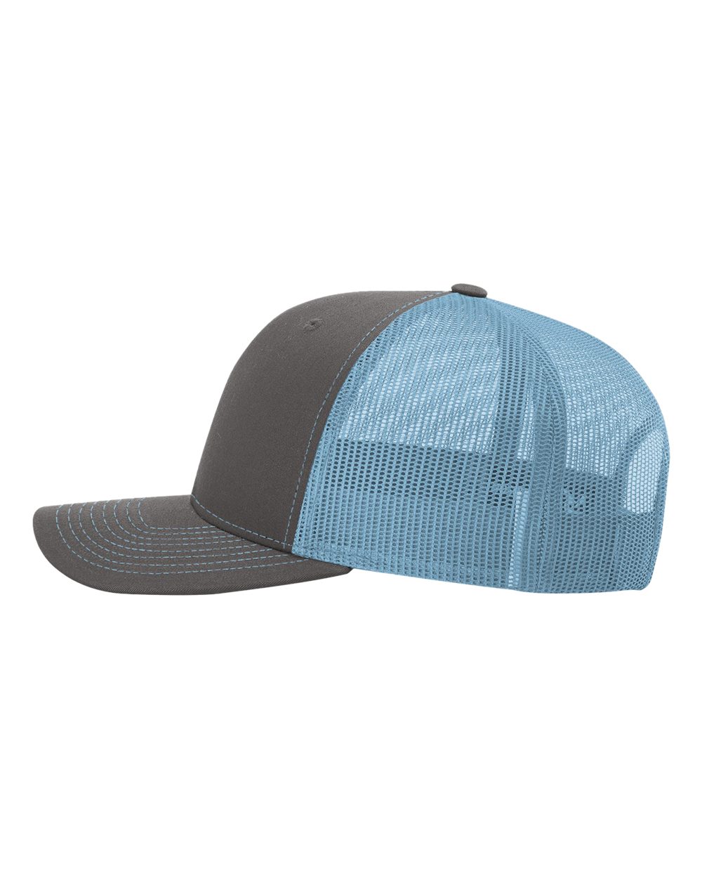 Richardson Snapback Trucker Cap - 112 Charcoal- Columbia Blue