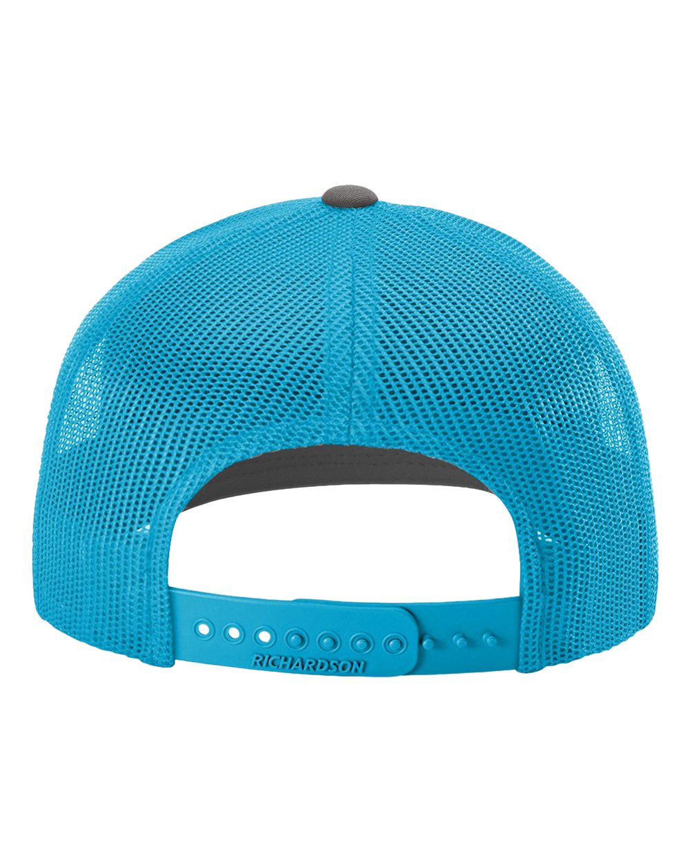 Richardson Snapback Trucker Cap - 112 Charcoal- Neon Blue