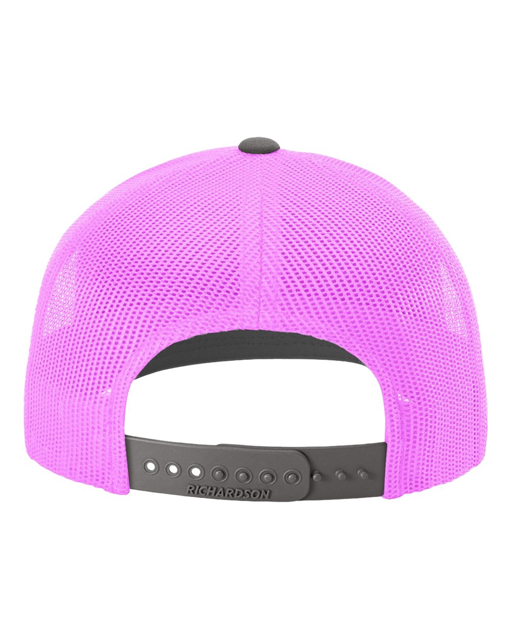 Richardson Snapback Trucker Cap - 112 Charcoal- Neon Pink