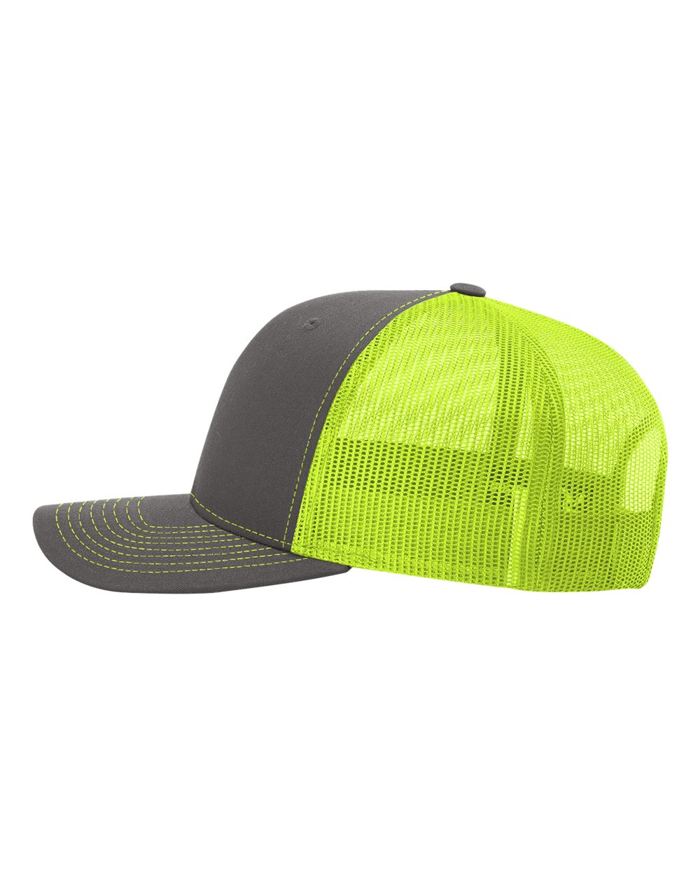 Richardson Snapback Trucker Cap - 112 Charcoal- Neon Yellow