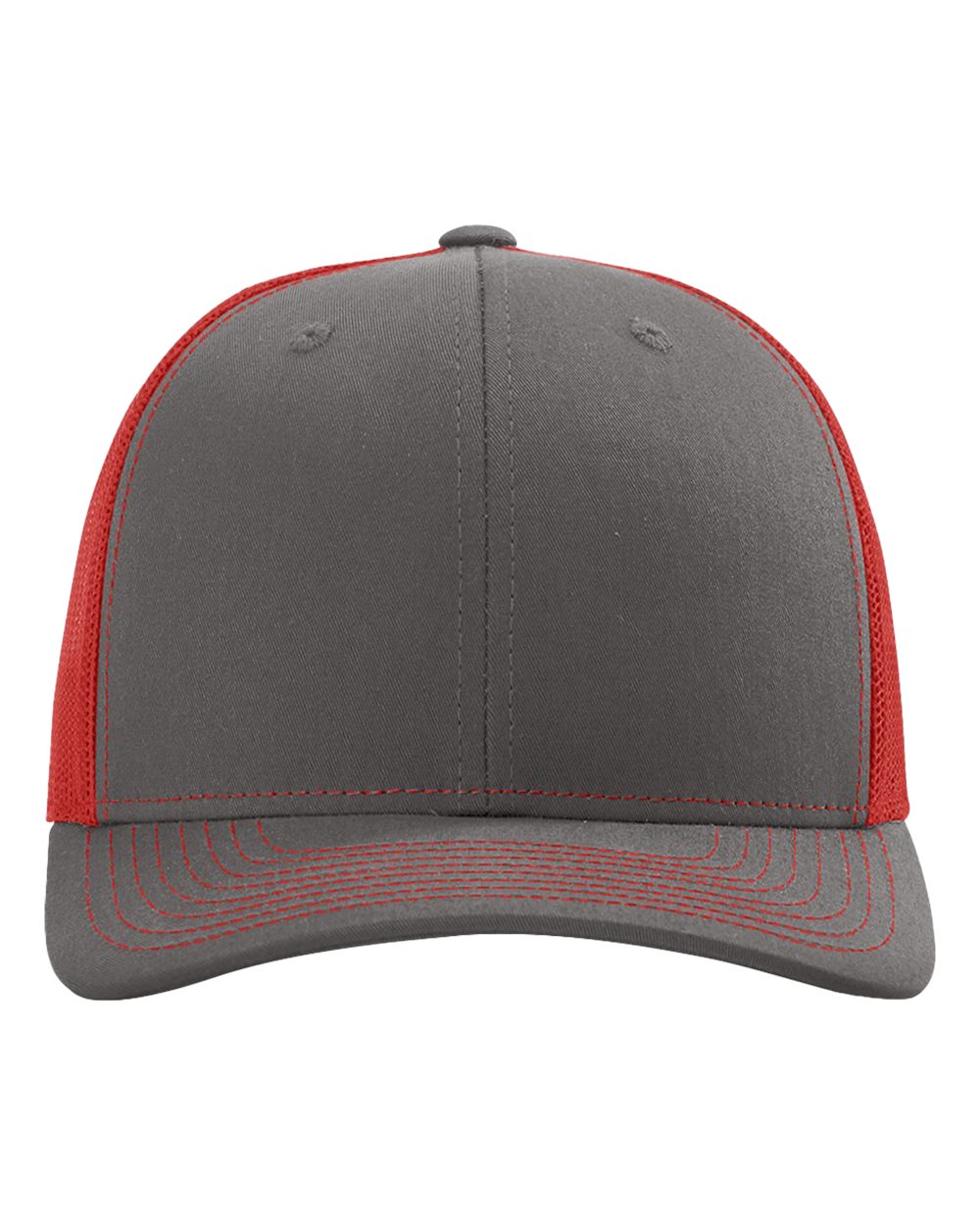 Richardson Snapback Trucker Cap - 112 Charcoal- Red