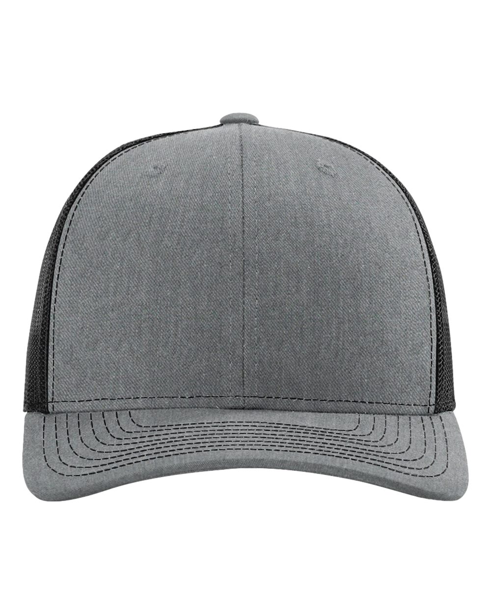 Richardson Snapback Trucker Cap - 112 Heather Grey- Black