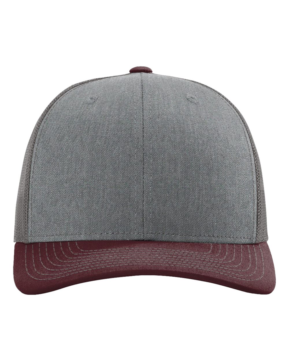 Richardson Snapback Trucker Cap - 112 Heather Grey- Charcoal- Maroon
