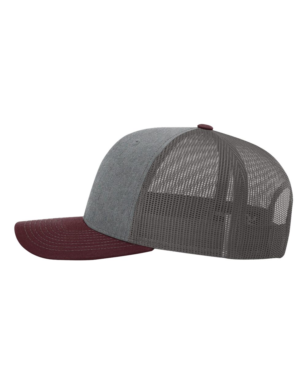 Richardson Snapback Trucker Cap - 112 Heather Grey- Charcoal- Maroon