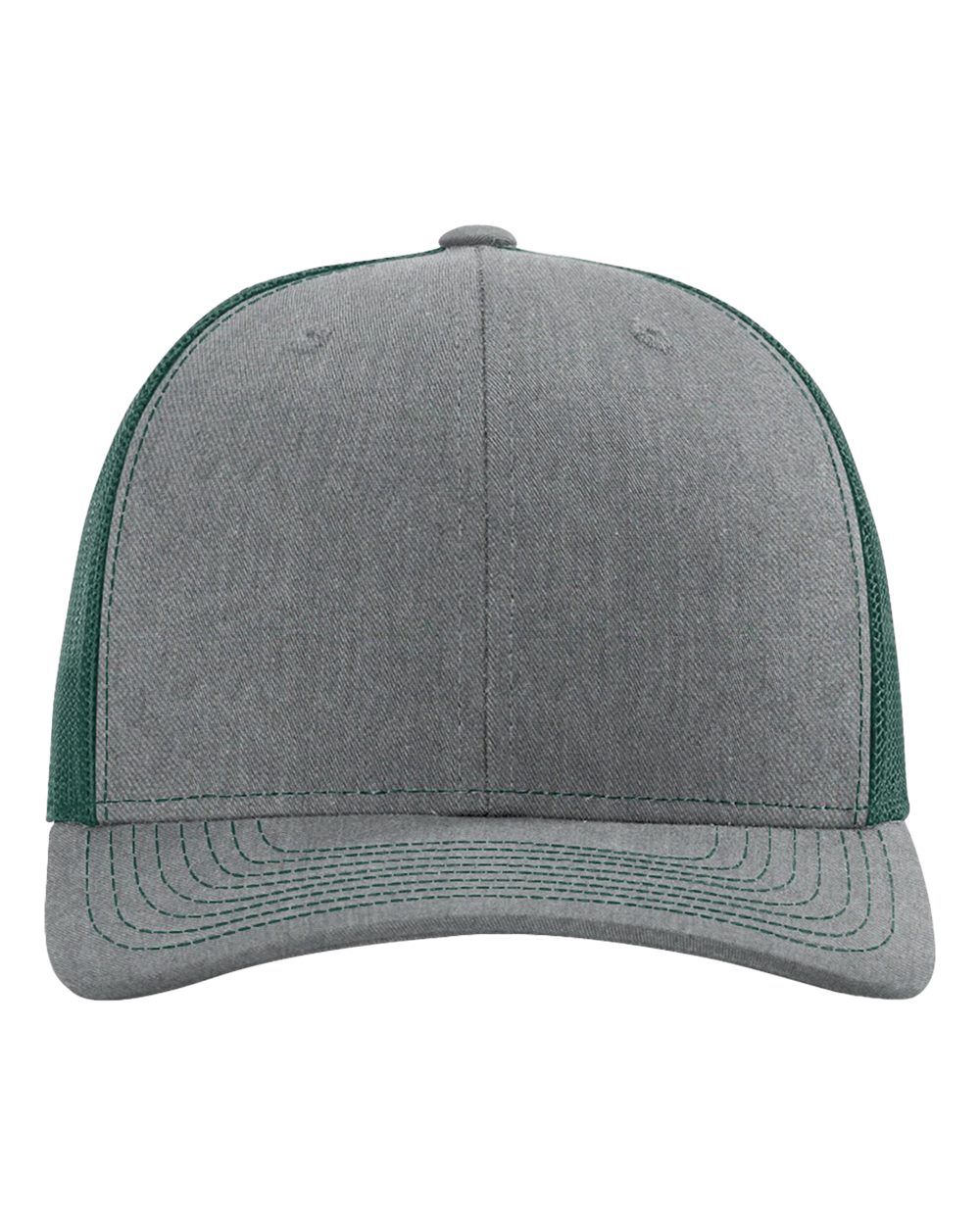 Richardson Snapback Trucker Cap - 112 Heather Grey- Dark Green