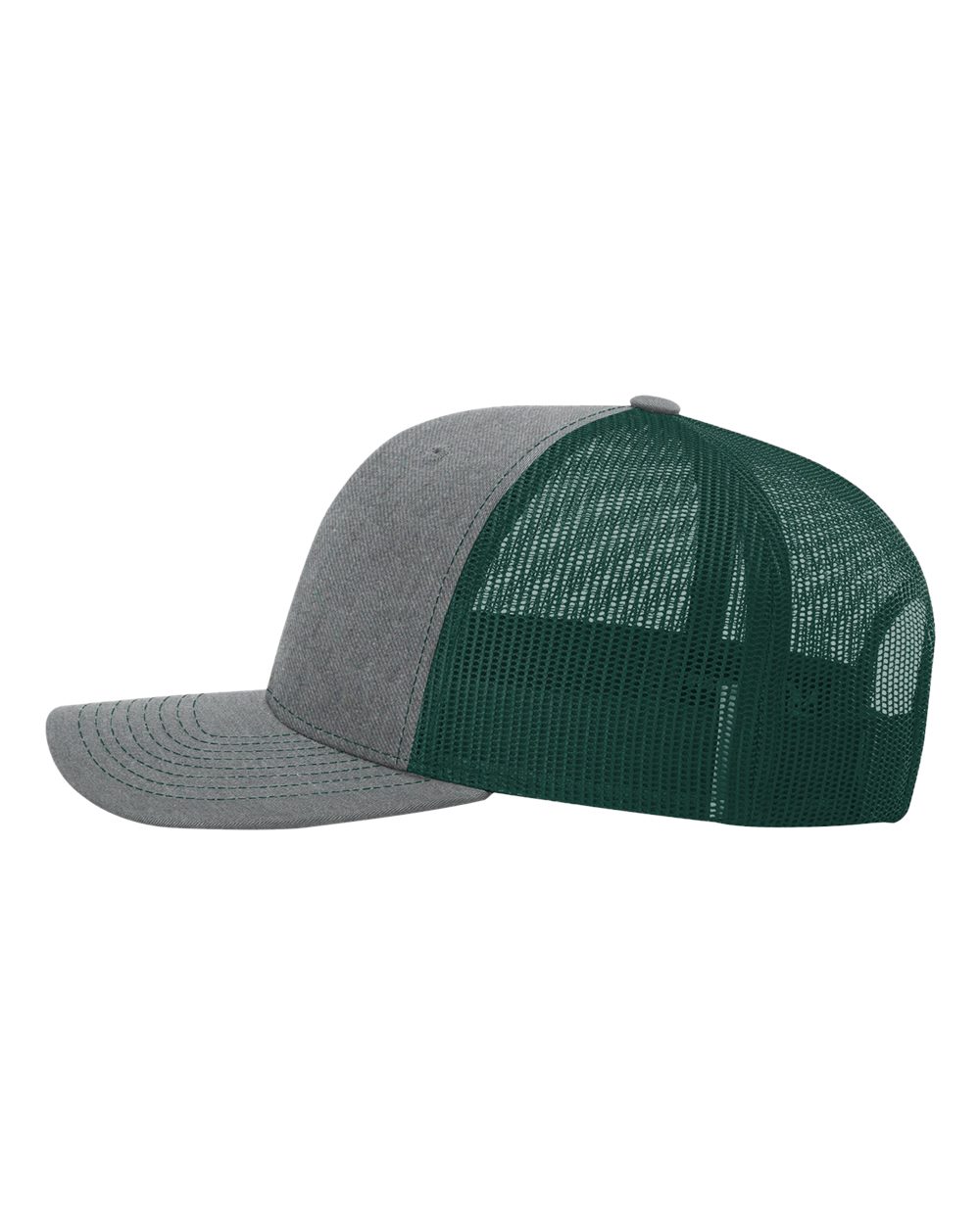 Richardson Snapback Trucker Cap - 112 Heather Grey- Dark Green