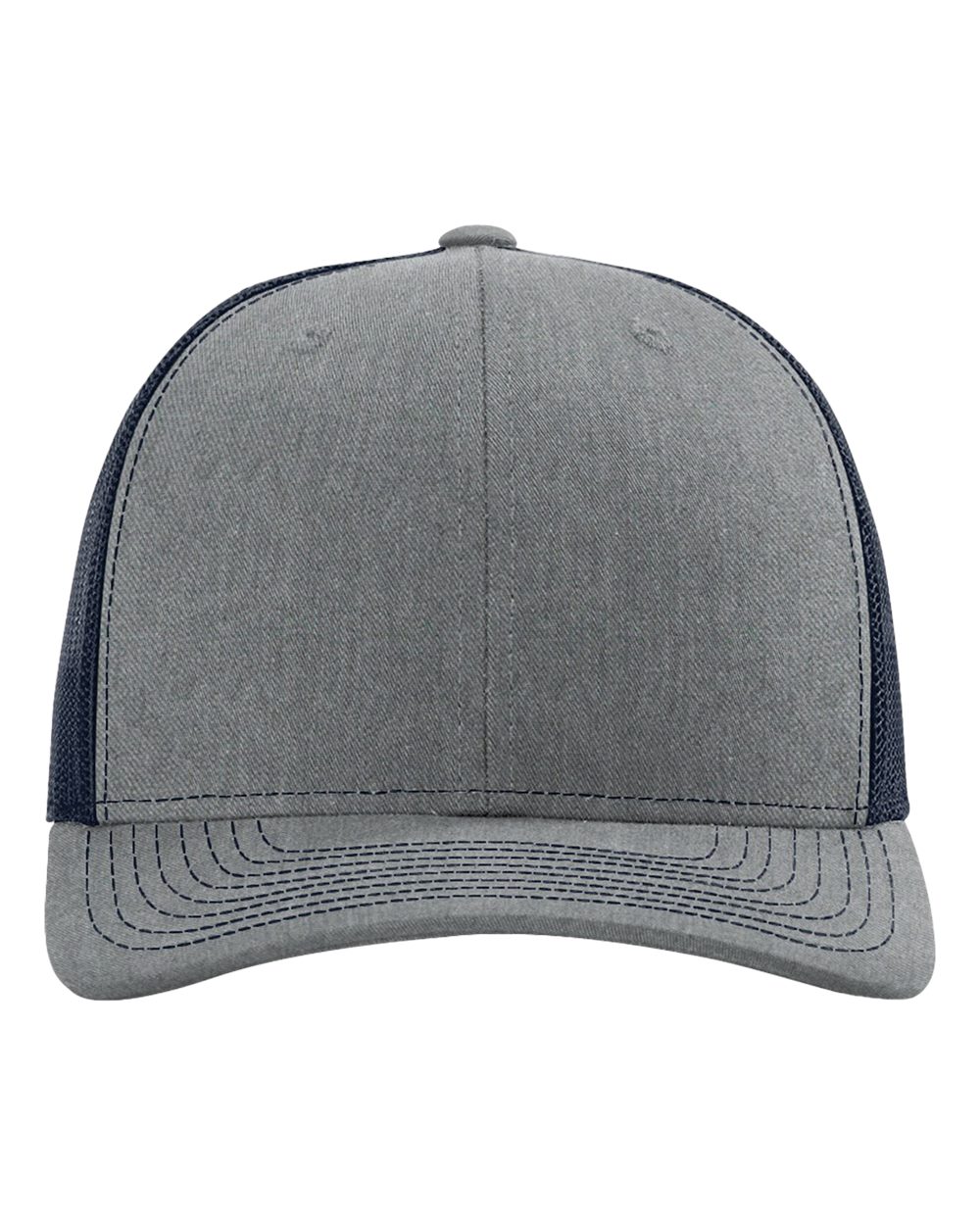 Richardson Snapback Trucker Cap - 112 Heather Grey- Navy