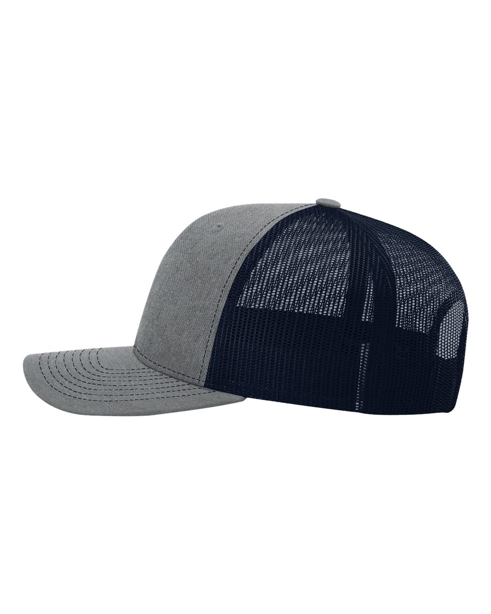 Richardson Snapback Trucker Cap - 112 Heather Grey- Navy