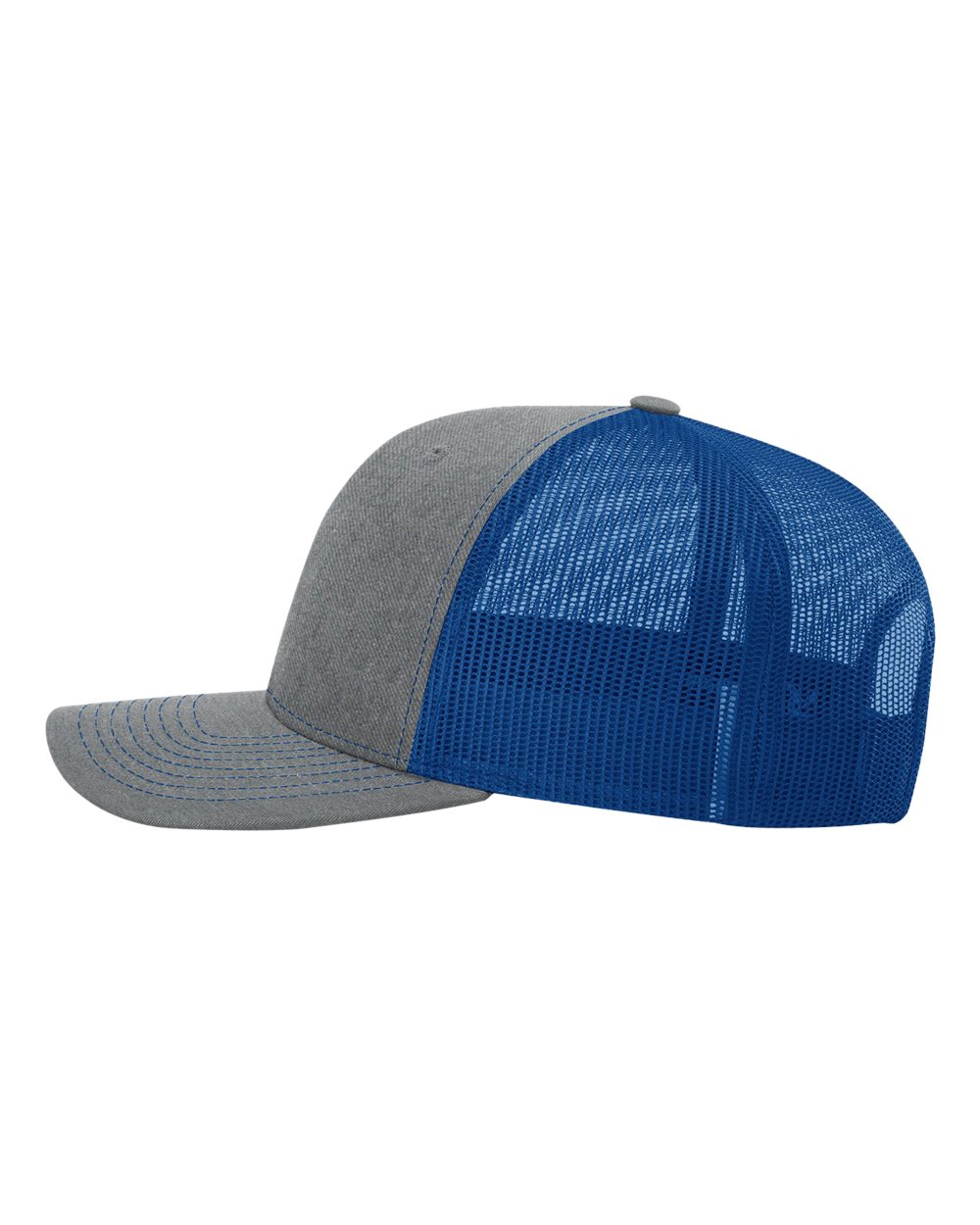 Richardson Snapback Trucker Cap - 112 Heather Grey- Royal