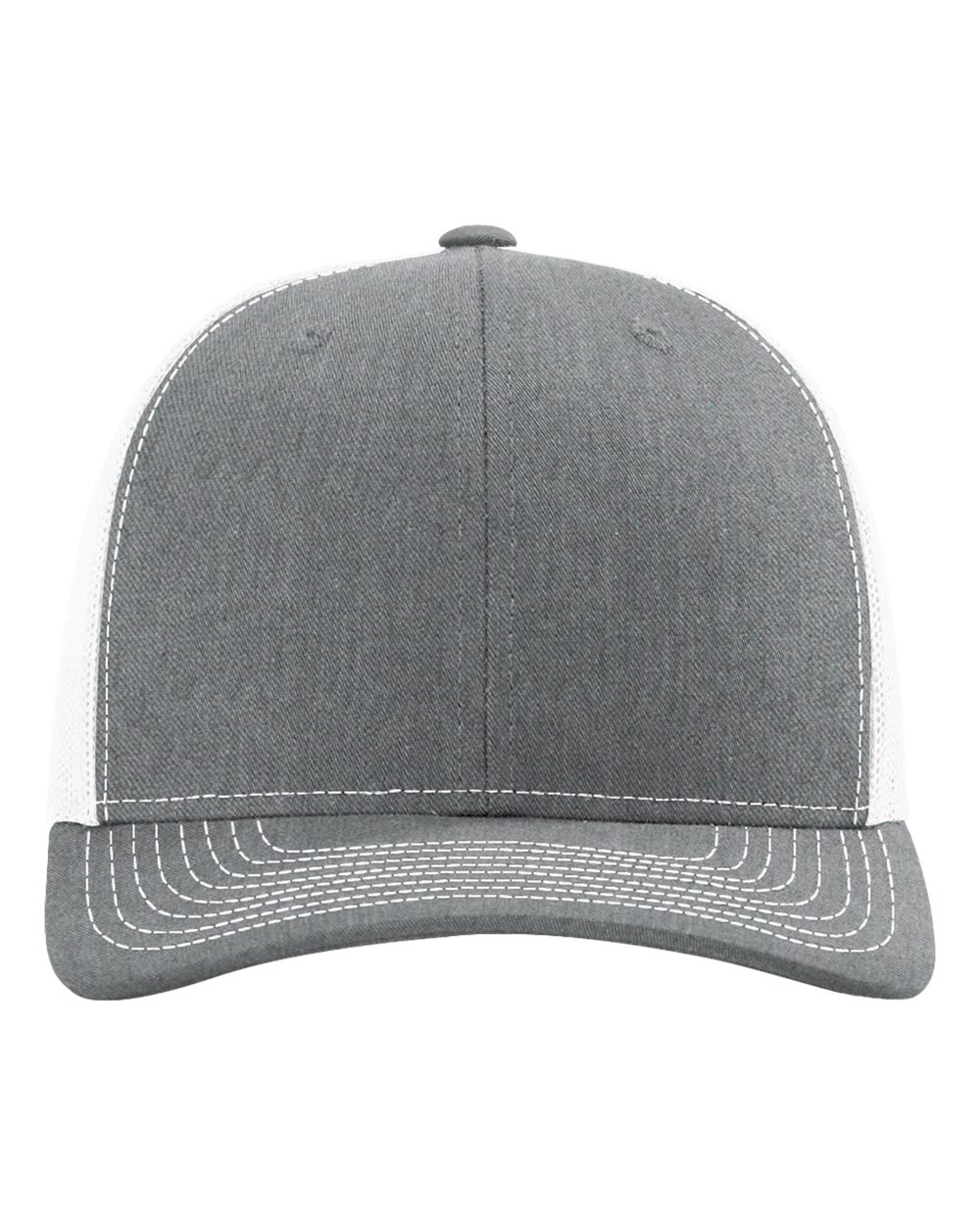 Richardson Snapback Trucker Cap - 112 Heather Grey- White