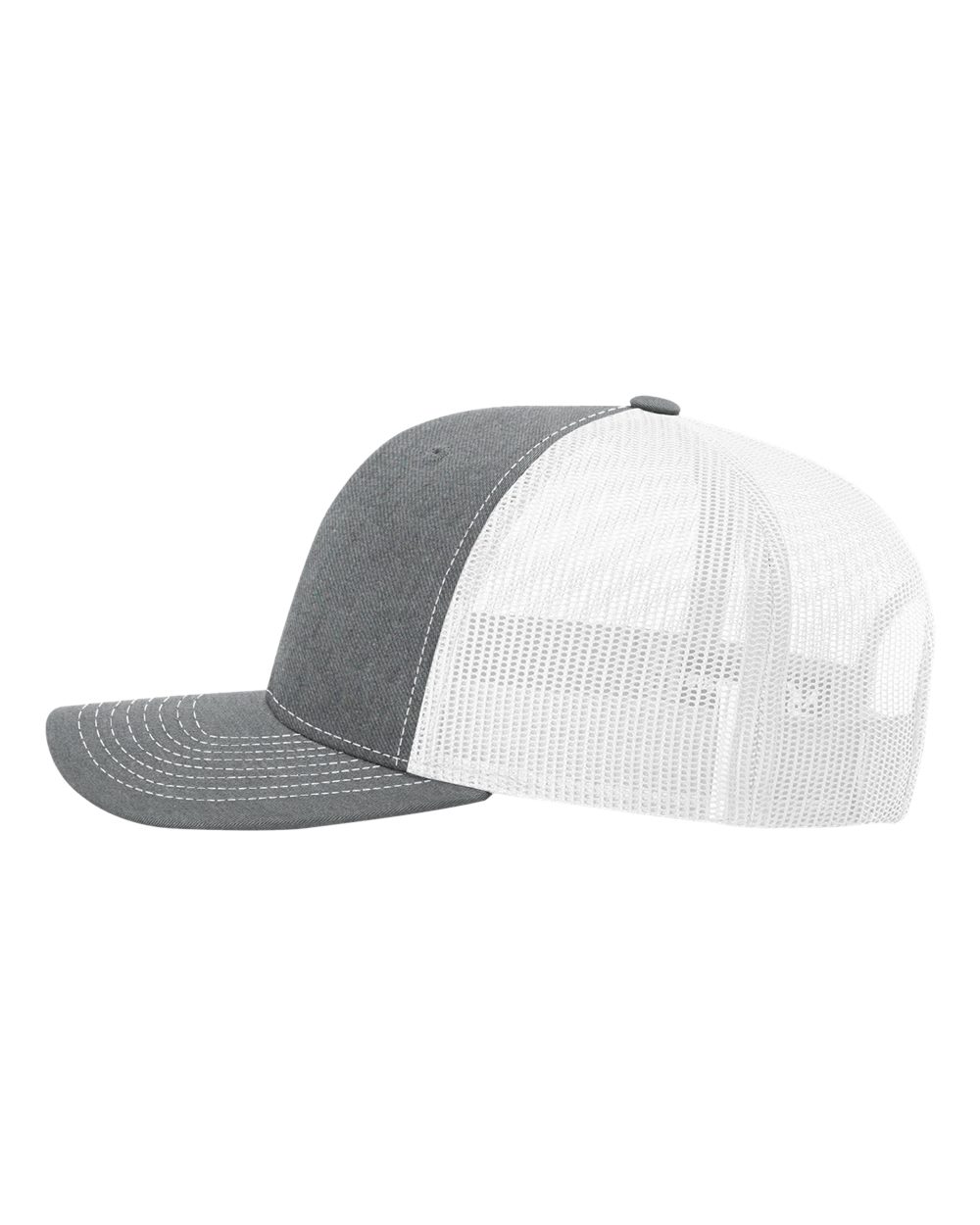 Richardson Snapback Trucker Cap - 112 Heather Grey- White