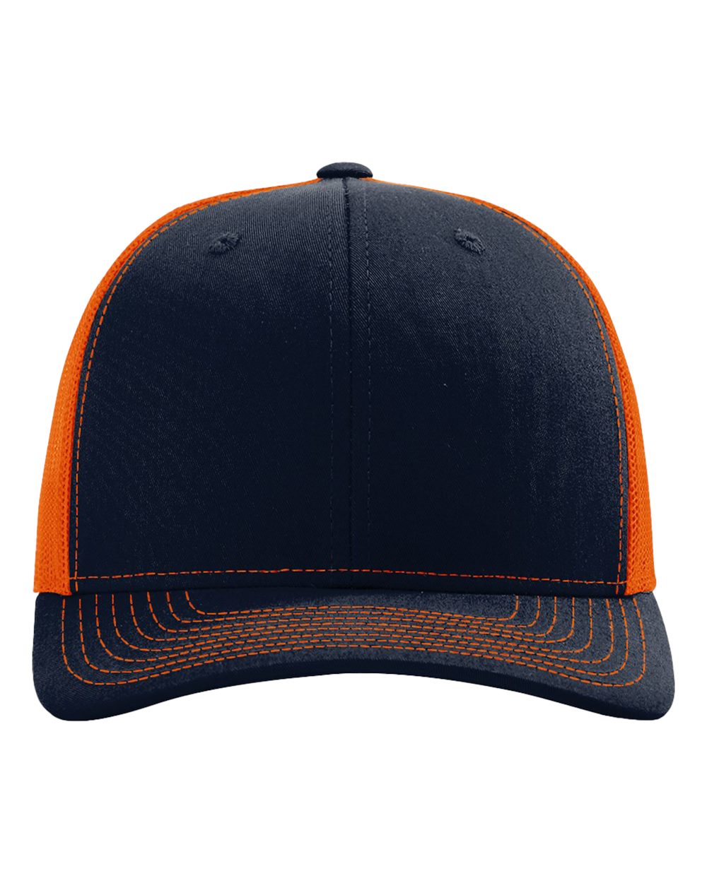 Richardson Snapback Trucker Cap - 112 Navy- Orange
