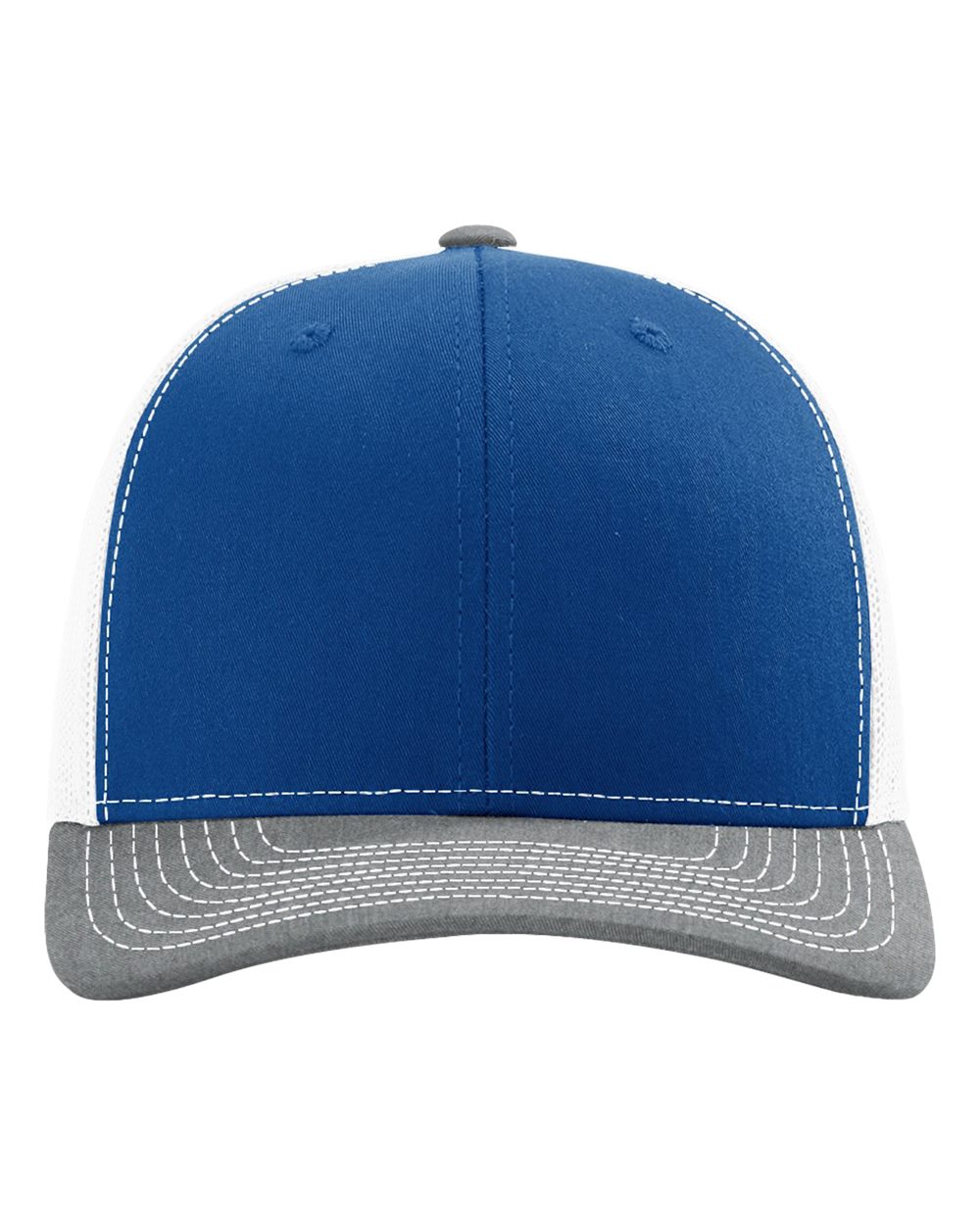 Richardson Snapback Trucker Cap - 112 Royal- White- Heather Grey