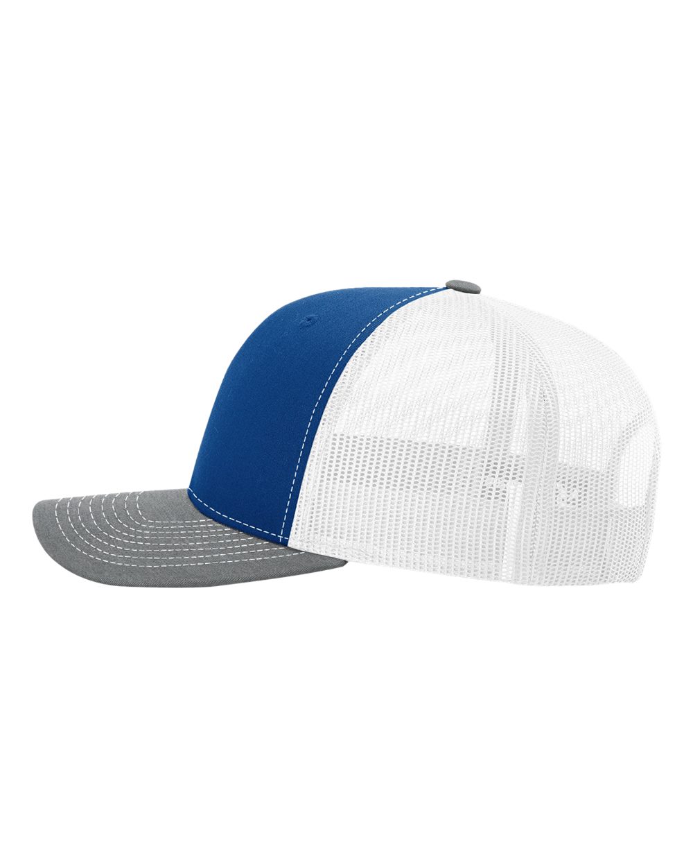 Richardson Snapback Trucker Cap - 112 Royal- White- Heather Grey