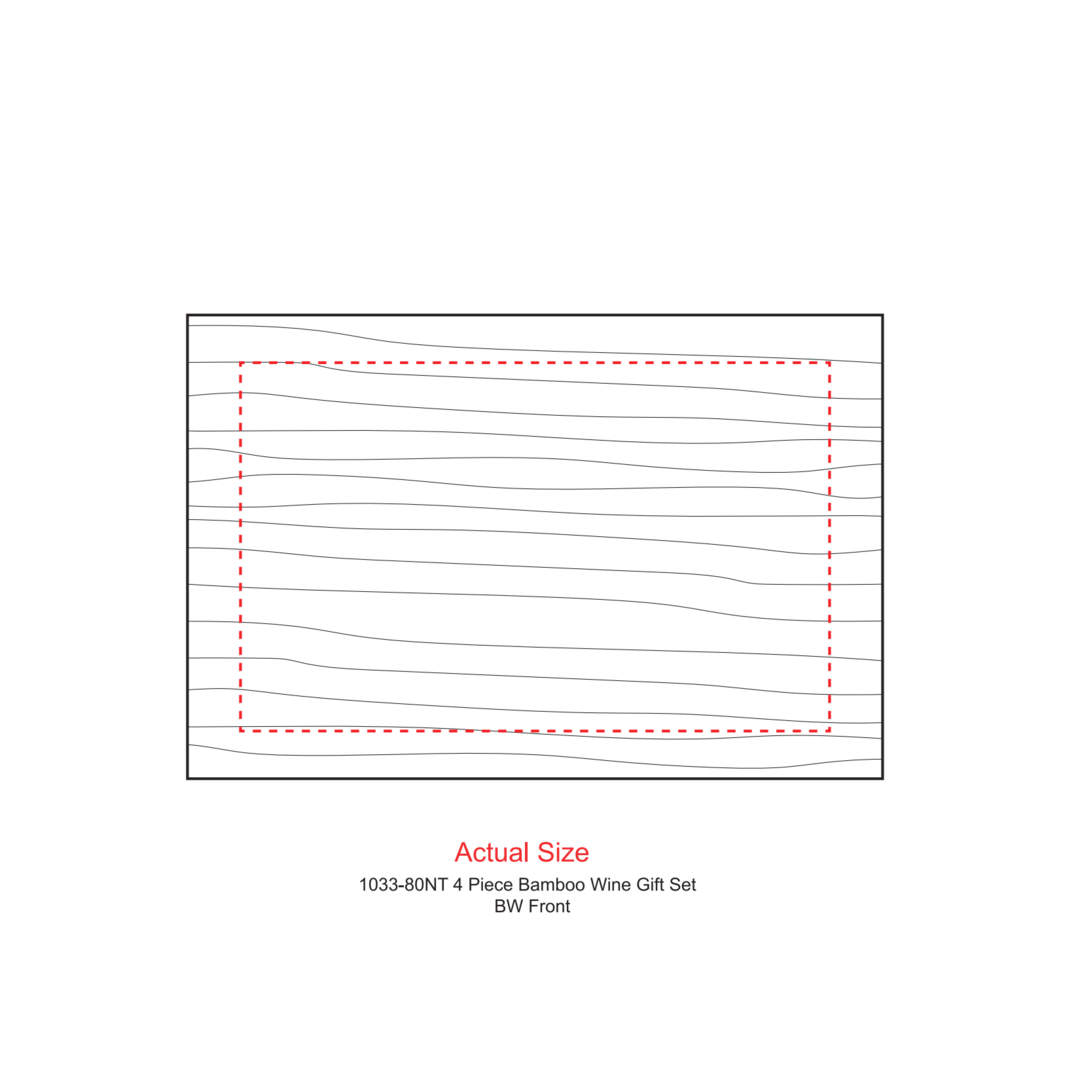 4 Piece Bamboo Wine Gift Set - 1033-80 Natural